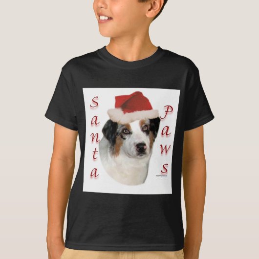 Australische herder Santa Paws T-shirt (Voorkant)