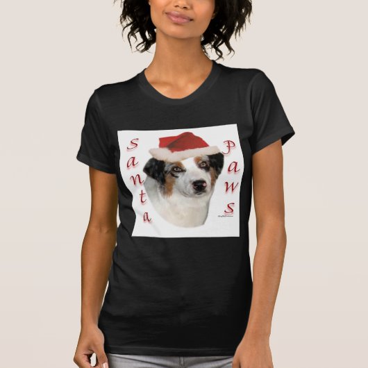 Australische herder Santa Paws T-shirt (Voorkant)