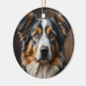 Australische Herder Schaap Hond Kerstmis Ornament (Links)