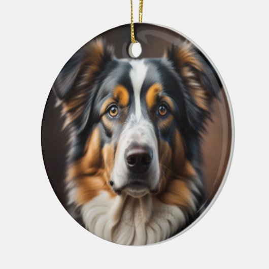 Australische Herder Schaap Hond Kerstmis Ornament (Links)