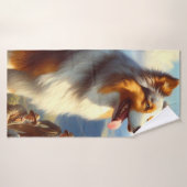  Australische herder schilderij Badhanddoek (Badhanddoek)