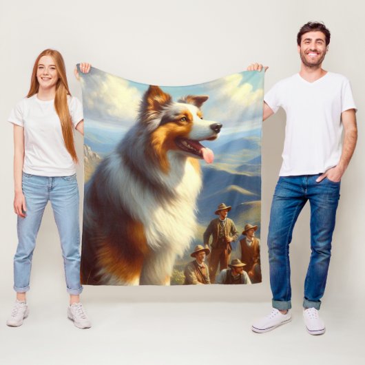  Australische herder schilderij Fleece Deken (In situ)