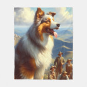  Australische herder schilderij Fleece Deken (Voorkant)