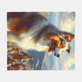  Australische herder schilderij Fleece Deken (Voorkant (Horizontaal))