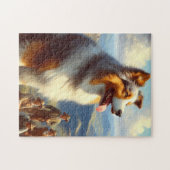 Australische herder schilderij Legpuzzel (Horizontaal)