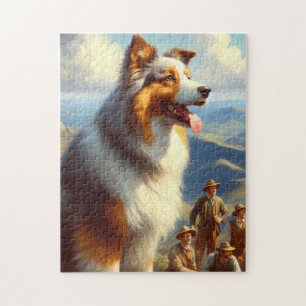 Australische herder schilderij Legpuzzel