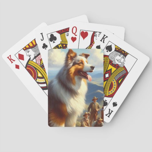 Australische herder schilderij Pokerkaarten (Achterkant)