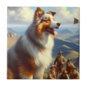  Australische herder schilderij Tegeltje (Voorkant)