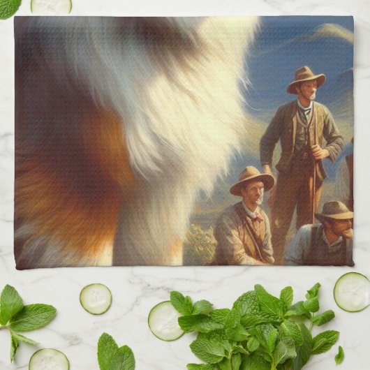  Australische herder schilderij Theedoek (Gevouwen)