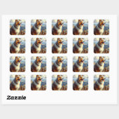  Australische herder schilderij Vierkante Sticker (Vel)