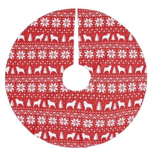 Australische Herder Silhouetten Kerstpatroon Kerstboom Rok (Voorkant)