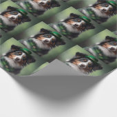 Australische herder Sint Patrick Cadeaupapier (Hoek)