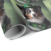 Australische herder Sint Patrick Cadeaupapier (Rol Hoek)