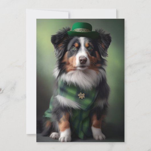 Australische herder Sint Patrick Feestdagenkaart (Voorkant)