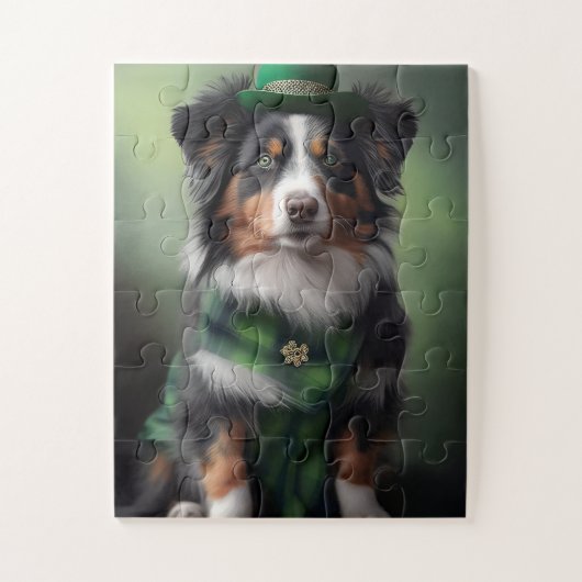 Australische herder Sint Patrick Legpuzzel (Verticaal)