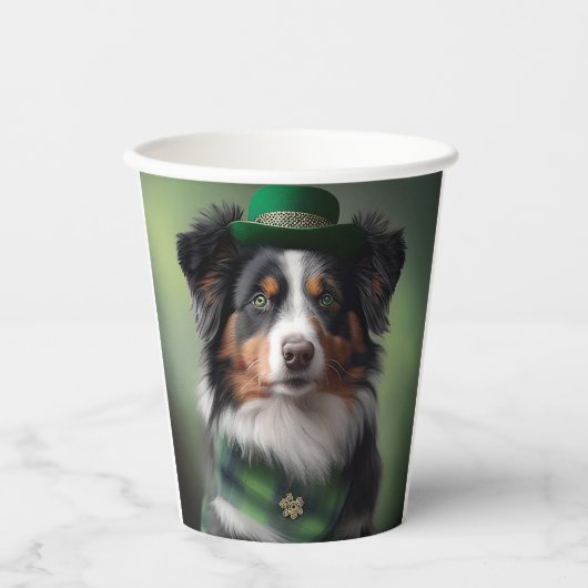 Australische herder Sint Patrick Papieren Bekers (Voorkant)