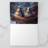 Australische Herder Sneeuwige slee Kerstmis decor Kaart (Binnen)