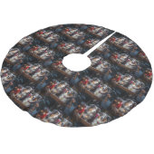 Australische herder sneeuwslee kerstdecor kerstboom rok (Gekanteld)