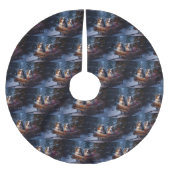 Australische herder sneeuwslee kerstdecor kerstboom rok (Voorkant)