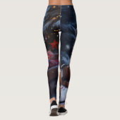 Australische herder sneeuwslee kerstdecor leggings (Achterkant)