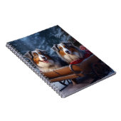 Australische herder sneeuwslee kerstdecor notitieboek (Rechterzijde)