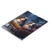 Australische herder sneeuwslee kerstdecor notitieboek (Linkerzijde)
