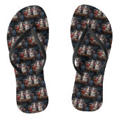 Australische herder sneeuwslee kerstdecor teenslippers (Voetbed)