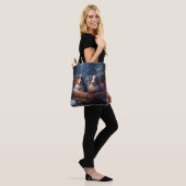 Australische herder sneeuwslee kerstdecor tote bag (Op model)