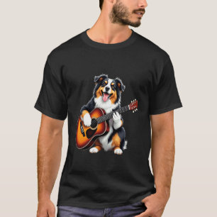 Australische Herder Speelt Gitaar Grappig Australi T-shirt