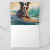 Australische herder strand surfen schilderij kaart (Binnen)