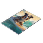 Australische herder strand surfen schilderij notitieboek (Linkerzijde)