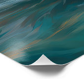 Australische herder strand surfen schilderij perfect poster (Hoek)