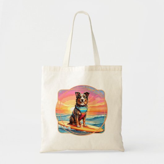 Australische herder Surfing Dog Tote Bag (Voorkant)