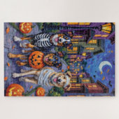 Australische herder Trick-or-Treating op Halloween Legpuzzel (Horizontaal)