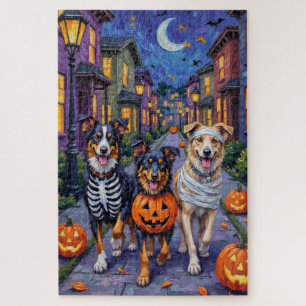 Australische herder Trick-or-Treating op Halloween Legpuzzel