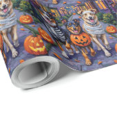 Australische herder Trick-or-Treating tijdens Hall Cadeaupapier (Rol Hoek)