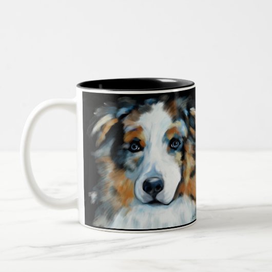 Australische Herder Tweekleurige Koffiemok (Links)