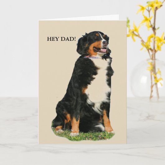 Australische Herder Vaderdag Kaart (Gele Bloem)