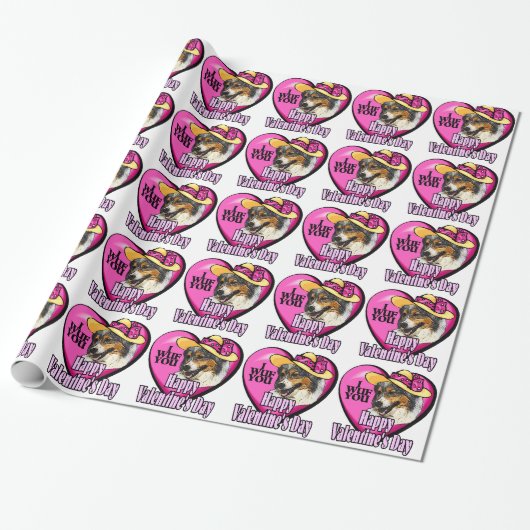 Australische Herder Valentijnsdag Cadeaupapier (Uitgerold)