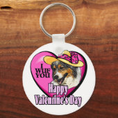 Australische Herder Valentijnsdag Cadeaus Sleutelhanger (Voorkant)