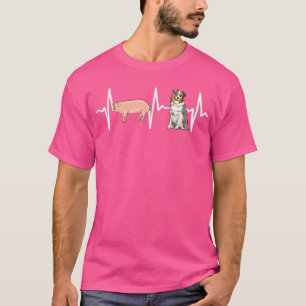 Australische herder varken hartslag hondenliefhebb t-shirt