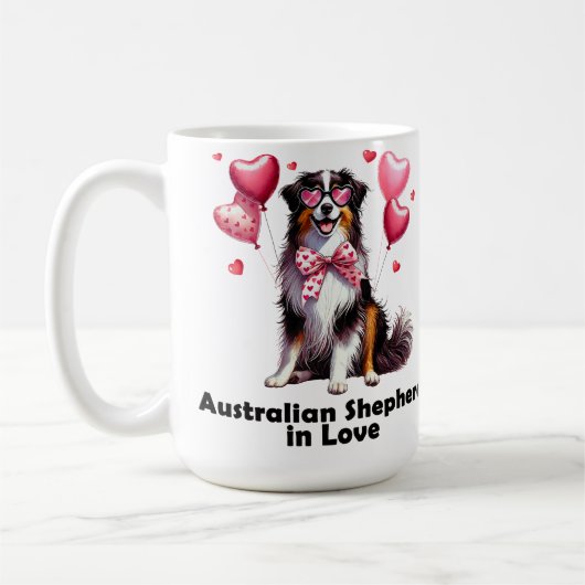 Australische herder verliefd koffiemok (Links)