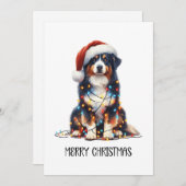 Australische herder verpakt in kerstlicht feestdagenkaart (Voorkant / Achterkant)