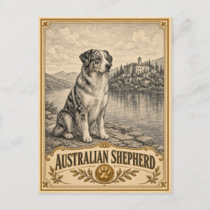 Australische Herder, Vintage Heritage Dog Briefkaart