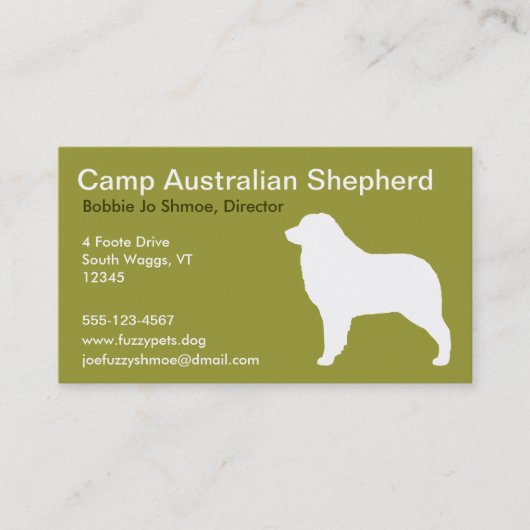 Australische Herder Visitekaartje (Voorkant)