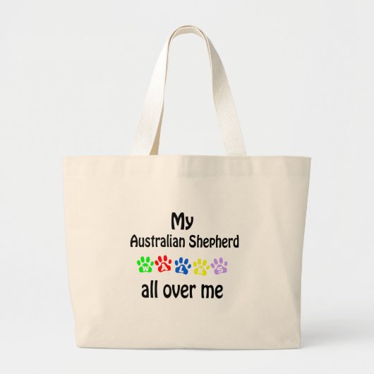 Australische herder wandelingen ontwerp grote tote bag (Voorkant)
