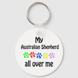 Australische herder wandelingen ontwerp sleutelhanger