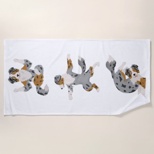 Australische herder yoga pose strandhanddoek strandlaken (Voorkant)