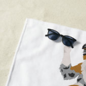 Australische herder yoga pose strandhanddoek strandlaken (In situ)