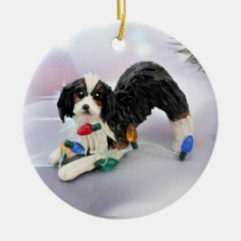 Australische herder zwart en tan tricolor keramisch ornament